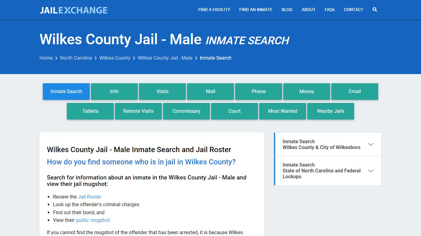 Inmate Search: Roster & Mugshots - Wilkes County Jail - Male, NC